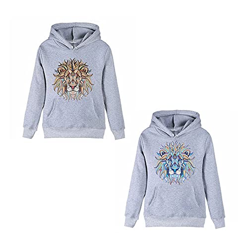 Acxico 2Pcs DIY Lion Iron-On Heat Transfer Patches for Clothes - Embroidered Applique Decor for Jackets, Jeans & Bags - Perfect for DIY Crafts, Costumes & Fashion Upcycling