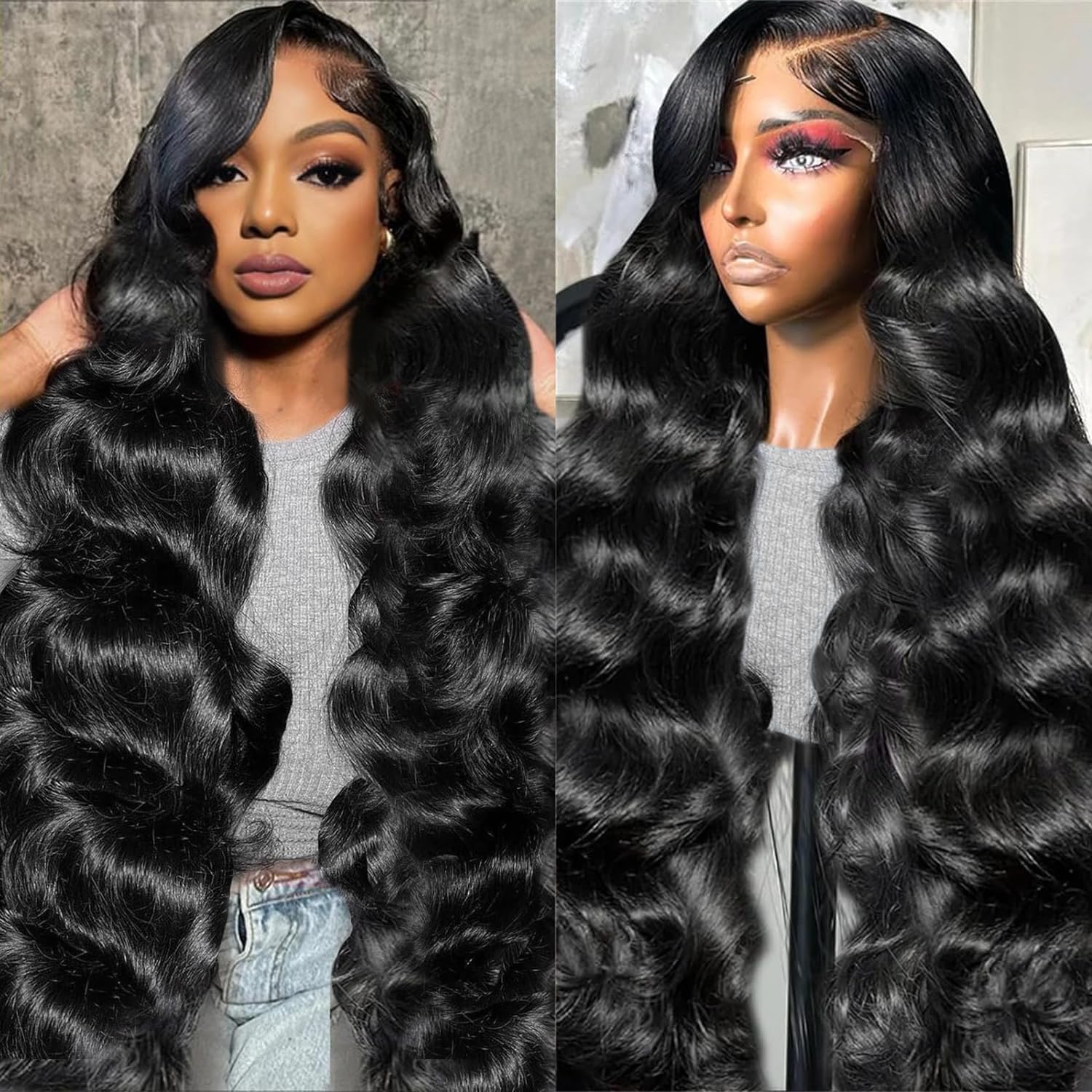 Mogge 32 Inch Body Wave Lace Front Wigs Human Hair - Pre Plucked 13x4 HD Lace Frontal Wig 180% Density - Glueless Human Hair Wigs with Baby Hair for Women - Perfect for Daily Wear, Cosplay & Special Occasions