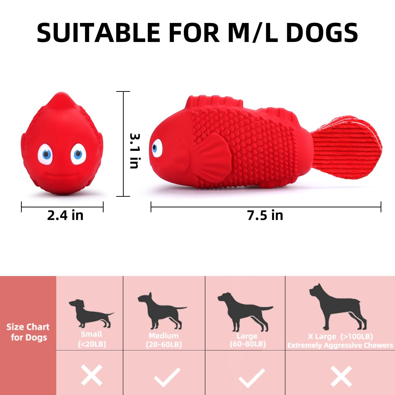 Durable Dog Chew Toys for Aggressive Chewers - Large Breed Tough Chew Toys for Medium Dogs - Indoor/Outdoor Play