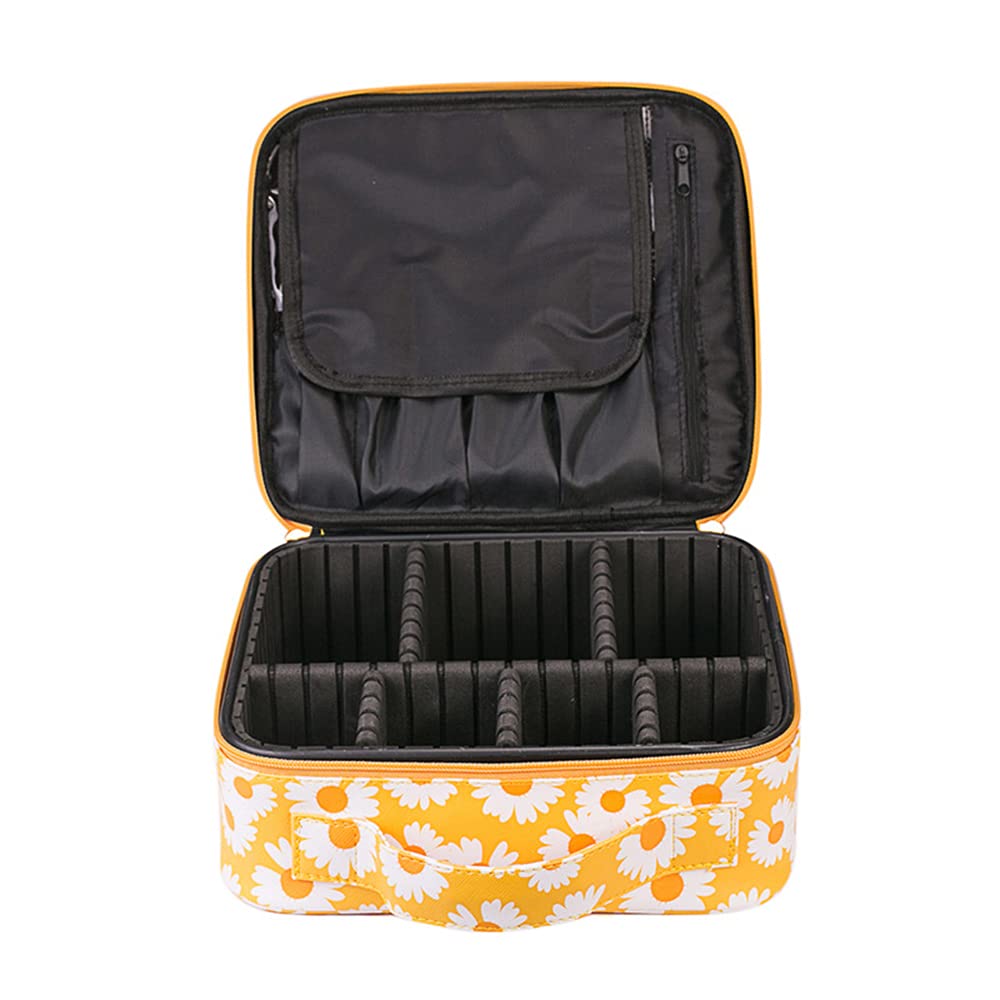 Professional Travel Makeup Train Case - Laser Cosmetic Organizer Bag with Adjustable Compartments | Makeup Brush & Toiletry Storage for Women | Perfect for Travel, Salon Professionals & Home Organization (Jewelry & Digital Accessories Included)