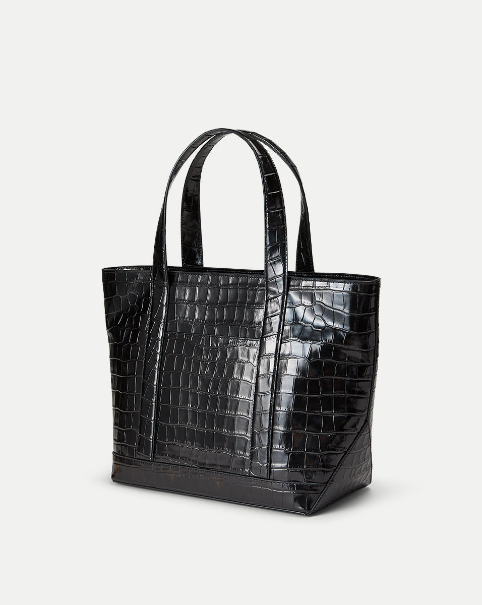 Veronica Beard Croc Embossed Leather Grand Goody Bag - Stylish Designer Tote for Women, Perfect for Work, Travel & Everyday Use
