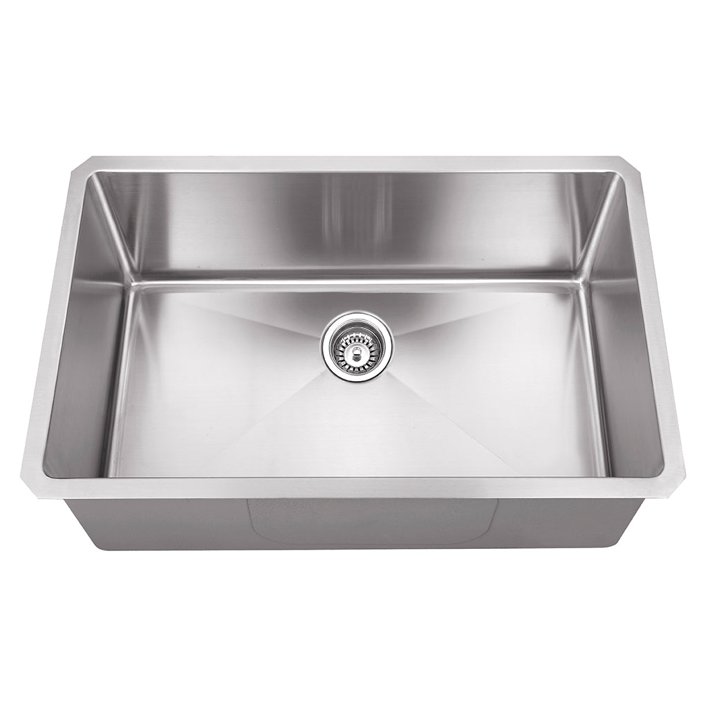 DAX Undermount Kitchen Sink - 30 x 18 Inch Single Bowl Stainless Steel Sink with R10 Radius for Modern Kitchens | Perfect for Food Prep, Dishwashing & Small Space Cooking