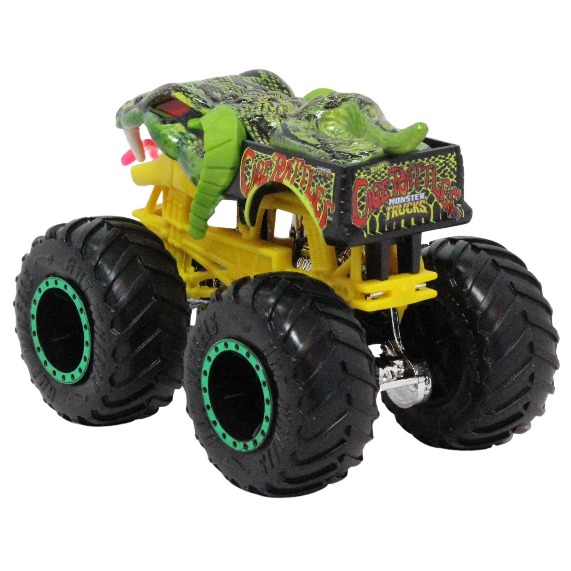 Monster Trucks Cage Rattler with Connect & Crash Car 1:64 Scale Die-Cast Toy for Kids - Perfect for Playtime, Collecting & Racing Battles