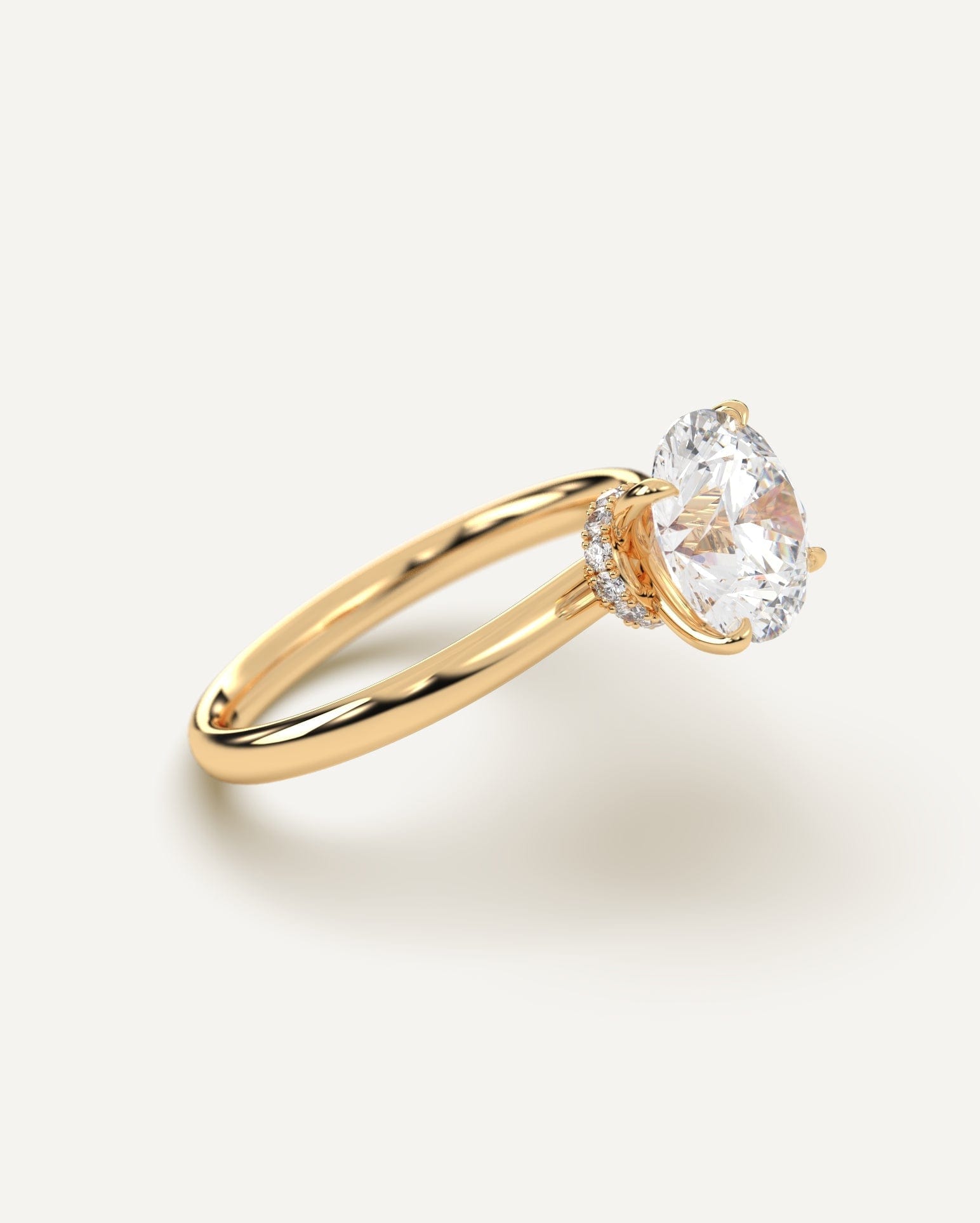 Hidden Halo Round Cut Diamond Engagement Ring Setting - Elegant Wedding Band for Proposals, Anniversaries & Bridal Jewelry - Perfect for Romantic Occasions & Special Moments