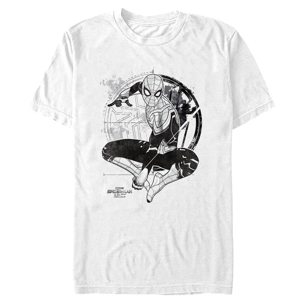 Marvel Spider-Man No Way Home Black & White Paint Splatter Graphic T-Shirt for Men - Casual Superhero Tee - White XX-Large US Size - Perfect for Comic Con, Movie Nights & Marvel Fan Gifts