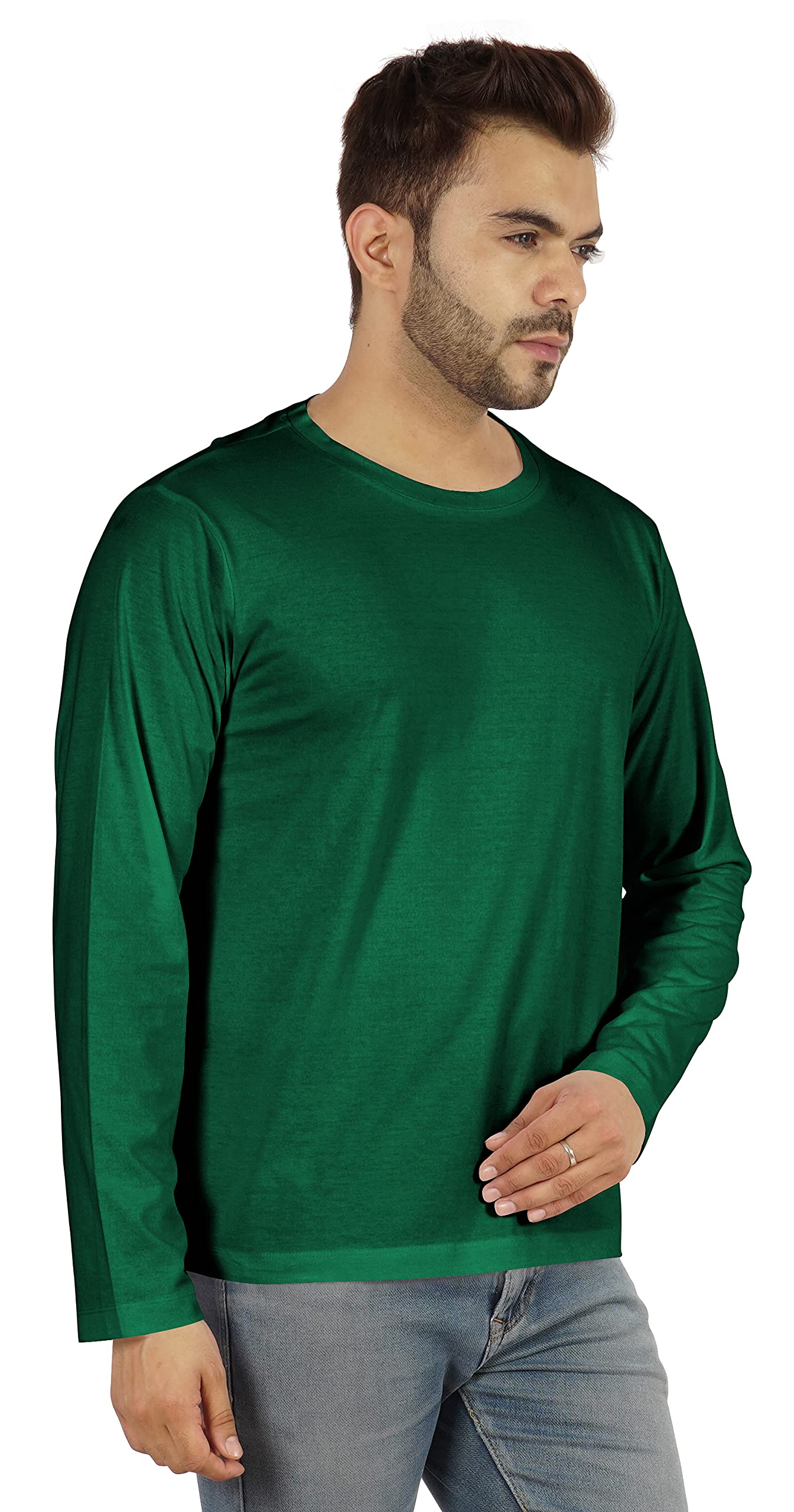 Inkmeso Men's Long Sleeve Cotton T-Shirt - Soft Breathable Casual Basic Tee for Everyday Wear, Work & Outdoor Activities