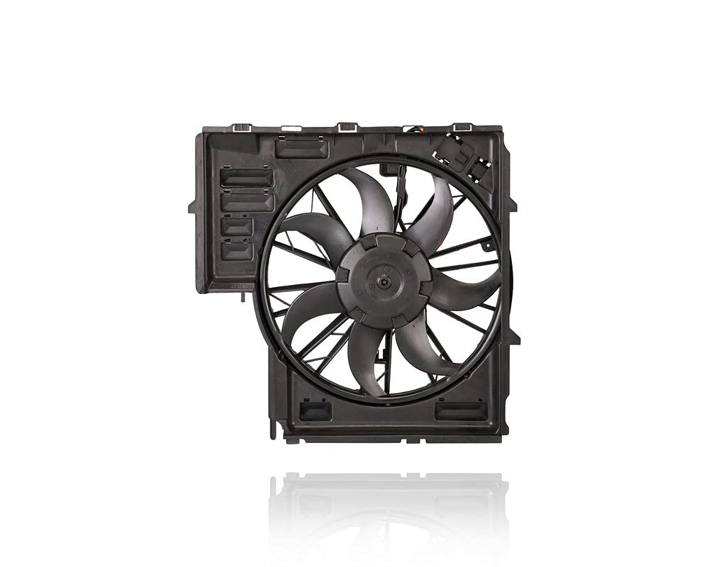 DEPO Engine Cooling Fan Assembly with Fan Control Module - Compatible with 2004-2006 BMW X5 4.4L & 4.8L (Part# BM3110105, OEM# 17427521767) - Perfect for Overheating Prevention & Engine Cooling System Repair