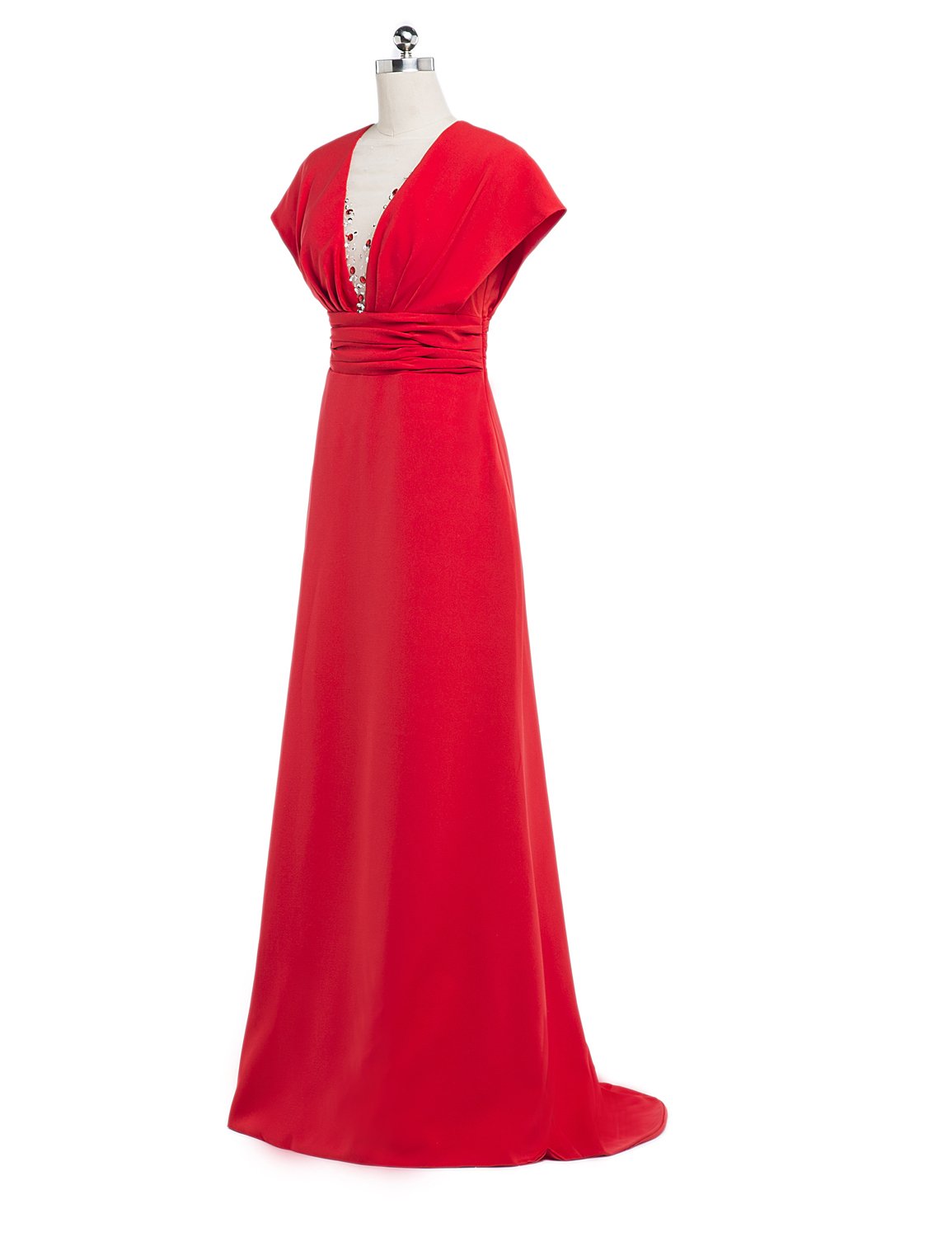 Elegant V-Neck Long Evening Gown for Women - Mother of The Bride Dress for Weddings, Parties & Special Occasions