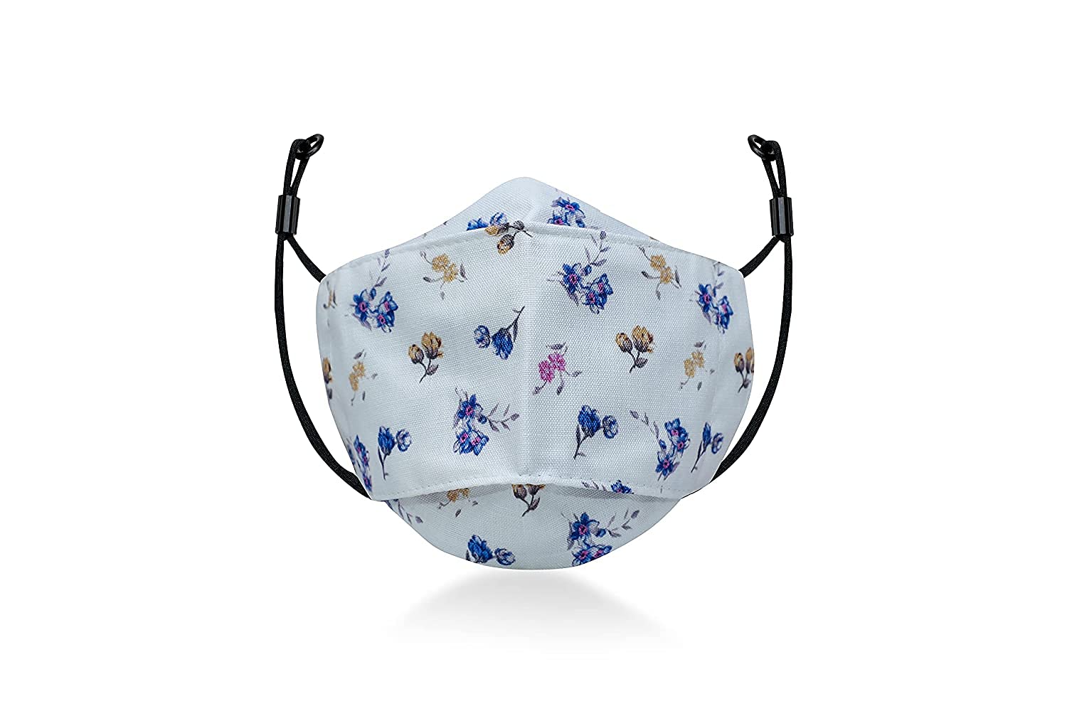 SQUICKLE 3D Printed Cotton Face Mask - Adjustable Ear Loops & Free Ear Saver Strap - Washable, Reusable & Breathable Protection for Men & Women (Pack of 6) - Perfect for Daily Use, Travel, Work & Outdoor Activities