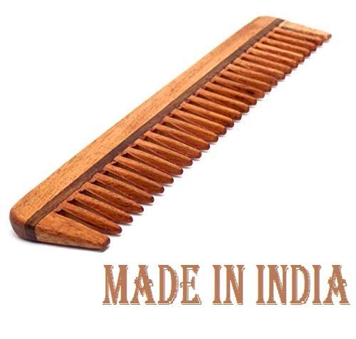 Natural Pure Neem Wood Comb for Hair Growth & Scalp Care - Anti-Static & Gentle Detangling Comb for Men & Women (Pack of 1, Brown) | Perfect for Daily Hair Care, Travel & Eco-Friendly Gifting