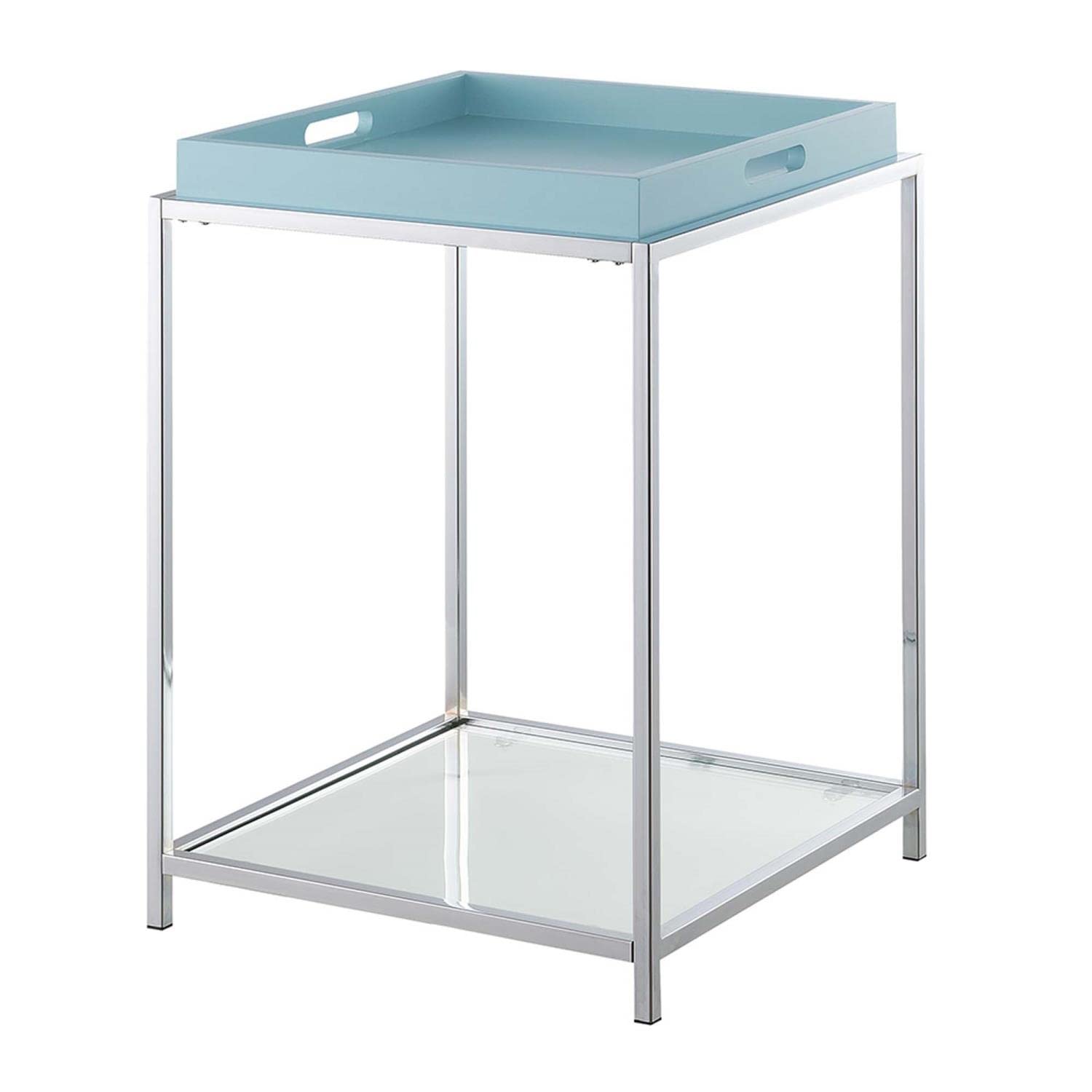 Convenience Concepts Palm Beach End Table with Removable Trays & Shelf - Sea Foam Green Accent Table for Living Room, Bedroom & Patio