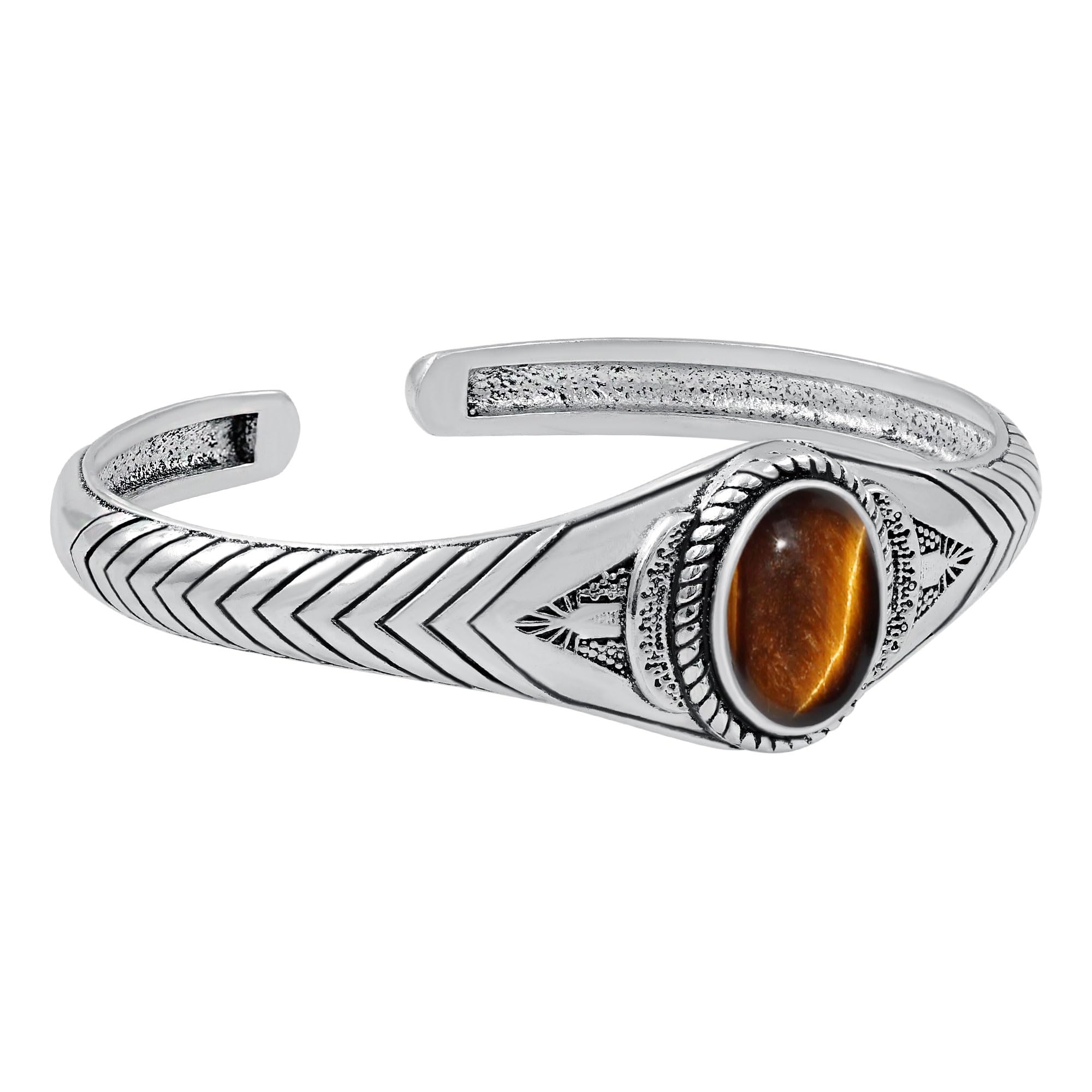 Trendy Sterling Silver Plated Cuff Bracelets for Women & Men - Lightweight Open Bangle Bracelet - Perfect Gift for Her/Him - Ideal for Casual Wear, Parties & Special Occasions
