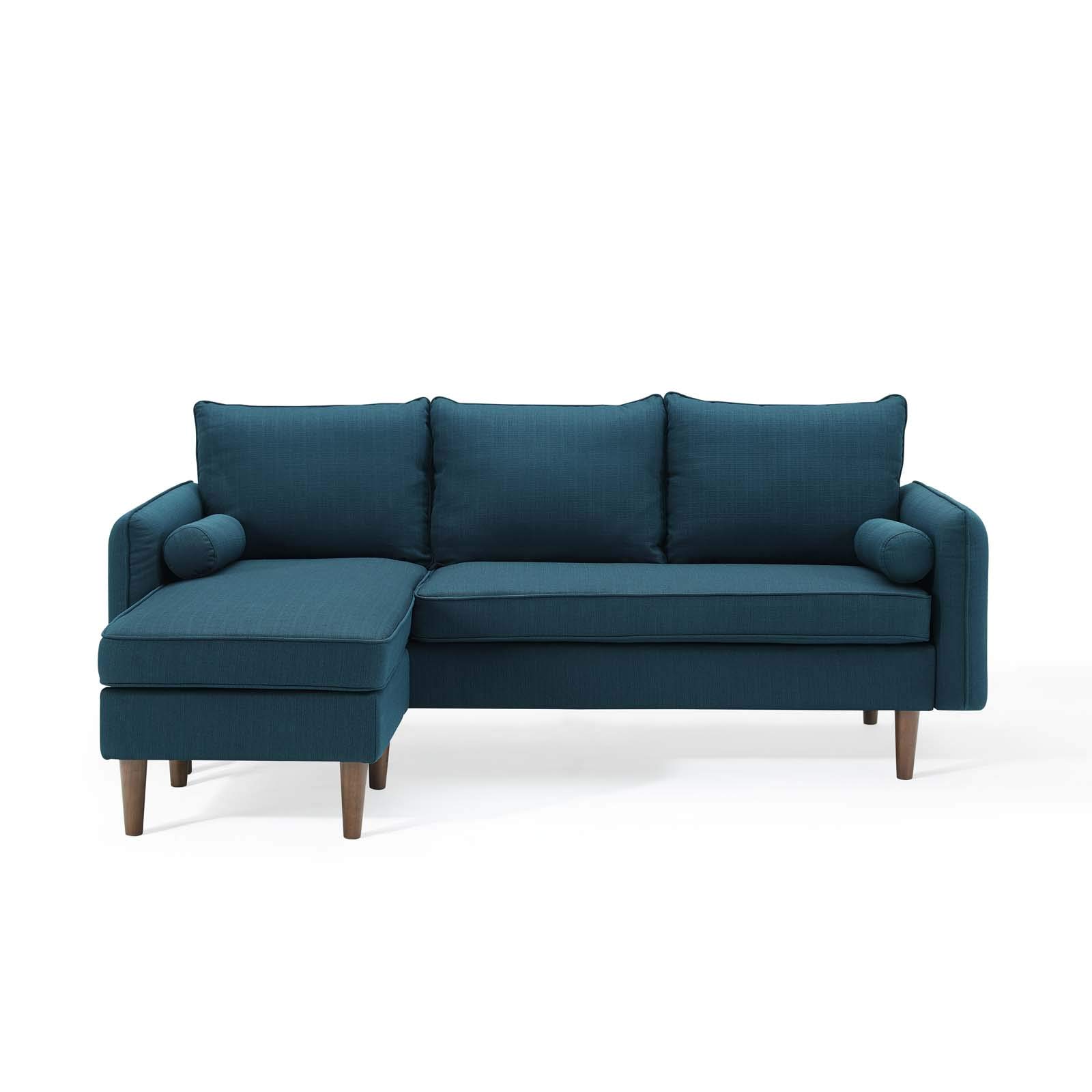 Modway EEI-3867-AZU Revive Upholstered Sectional Sofa - Left or Right Facing, Azure Blue Modern Fabric Sofa for Living Room, Lounge & Family Room Comfort