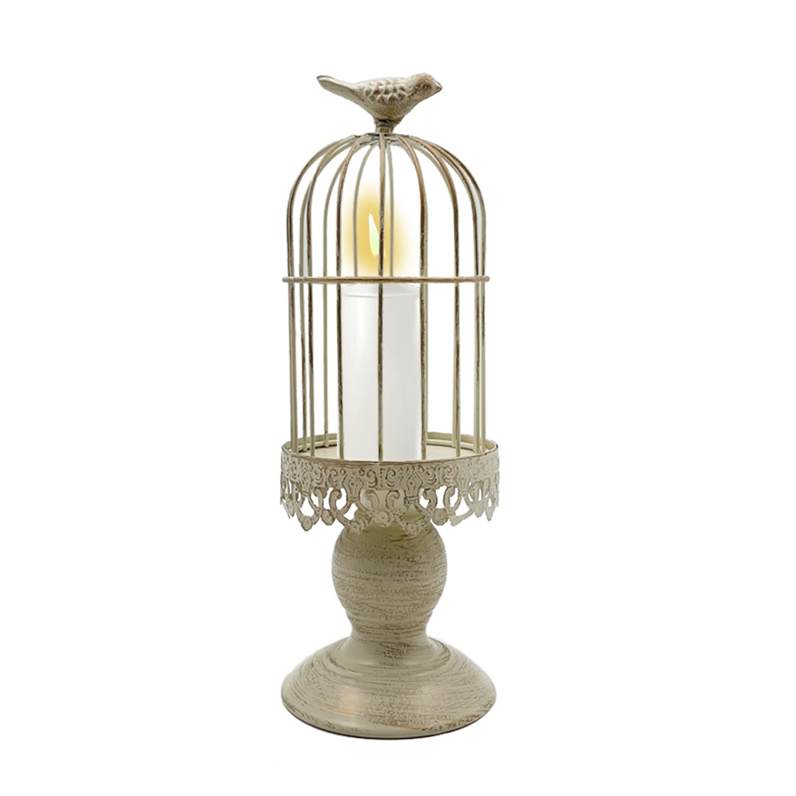 Vintage Metal Bird Cage Candle Holder - 11.8 Inch Shabby Chic Gothic Candlestick for Wedding, Party & Home Decor | Perfect for Romantic Dinners, Victorian Themed Events & Gothic Interior Design