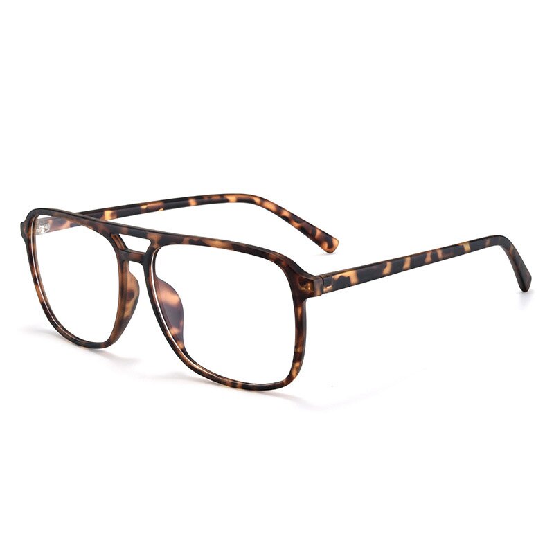 CCspace Men's Full Rim Square Double Bridge TR90 Titanium Eyeglasses 55545 - Lightweight Durable Glasses for Work, Reading & Everyday Use
