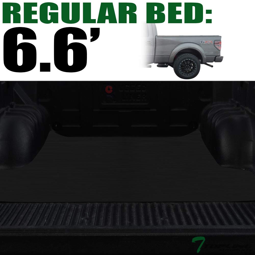 Ford F150 6.5ft Bed Mat (2015-2024) | Heavy Duty Black Rubber Truck Bed Liner with Horizontal Grooves | Protects & Enhances Pickup Truck Bed for Work & Outdoor Adventures
