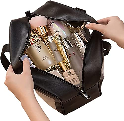 Premium Handcuffs Wash Bag Organizer for Men & Women - Large Capacity Toiletry & Cosmetic Travel Bag (Black, 20 MM) - Perfect for Travel, Gym, and Daily Essentials Storage