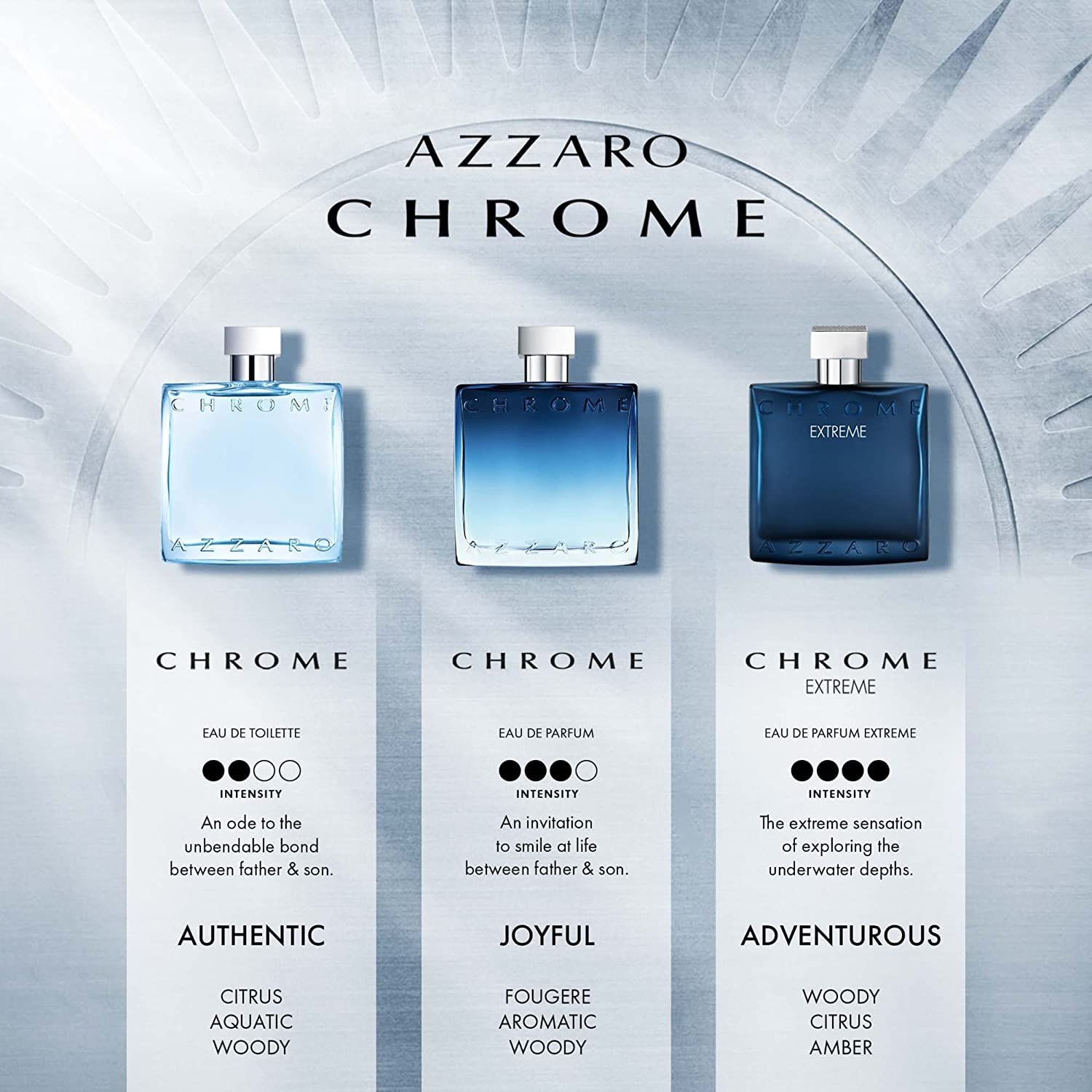 Azzaro Chrome Extreme Eau de Parfum for Men - Long Lasting Woody Citrus Amber Cologne - Perfect for Date Night & Special Occasions