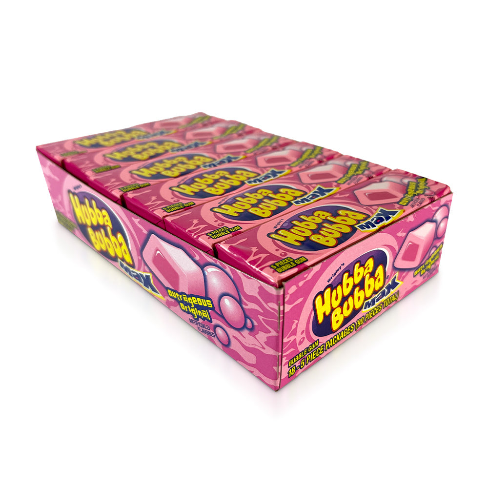 Hubba Bubba Max Original Bubble Gum - 18ct Box | Long-Lasting Flavor for Kids, Parties & On-the-Go Snacking