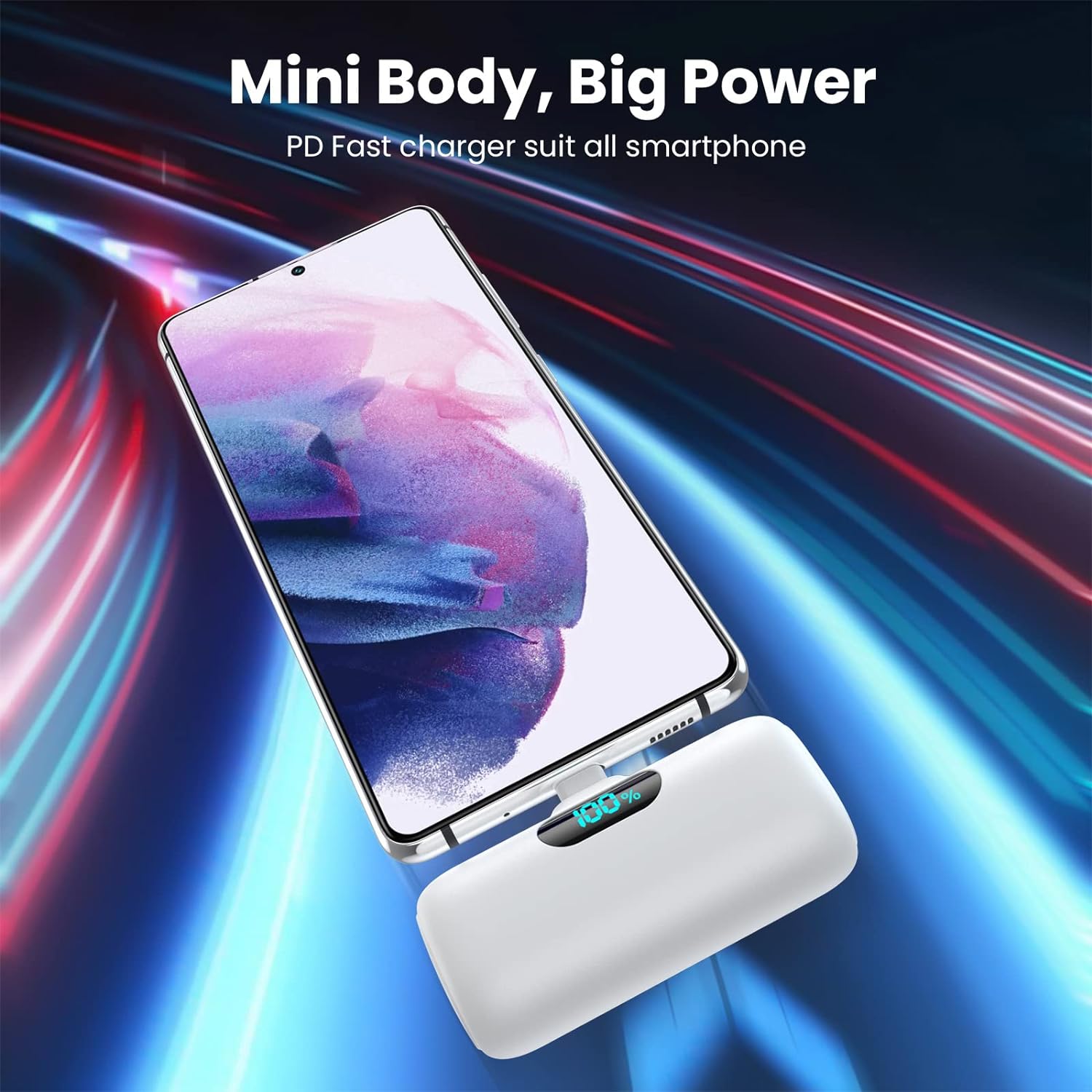 5000mAh Mini Portable Charger for iPhone - Compact Power Bank with Digital Display & 20W Fast Charging | Perfect for Travel, Outdoor Activities & Emergency Backup (2-Pack $40 Deal)