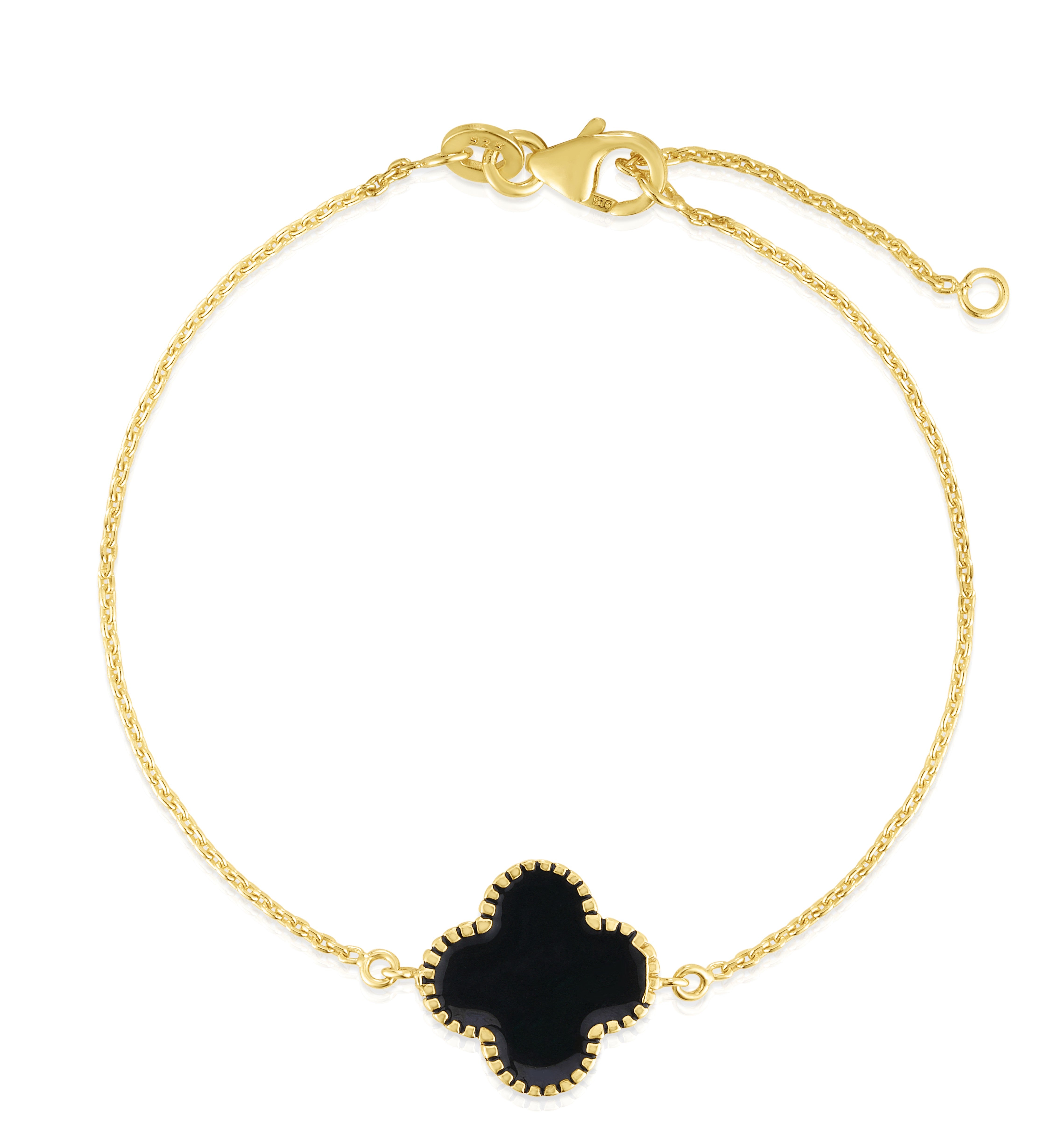 Stylish Black Enamel Clover Bracelet for Women - Elegant Four Leaf Clover Charm Jewelry for Good Luck & Fashion - Perfect for Daily Wear, Gifts & Special Occasions