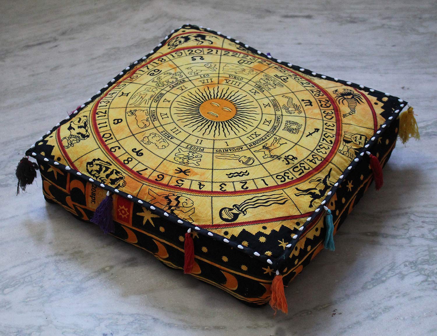 ICC Large Square Cotton Mandala Cushion Cover - 18