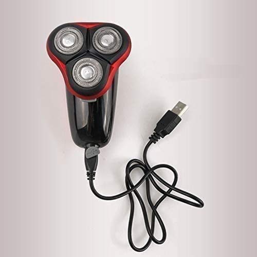 KouRy 3-in-1 USB Rechargeable Electric Head Shaver for Bald Men - Wet/Dry Rotary Shaver with Facial Brushes - Perfect for Travel, Gym & Daily Grooming Routine