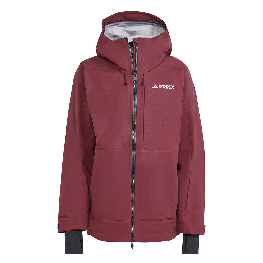 Adidas Men's Terrex Techrock 3 Layer Waterproof Hiking Jacket - Recycled Nylon Rain-Ready Outdoor Shell for Camping & Mountain Climbing (IB4219)