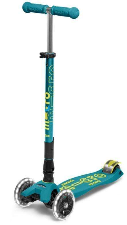 Foldable LED Scooter for Kids - Micro Kickboard Maxi Deluxe | 3-Wheel Kick Scooter with Adjustable Handlebar & Light-Up Wheels | Perfect for Commuting, School & Outdoor Play