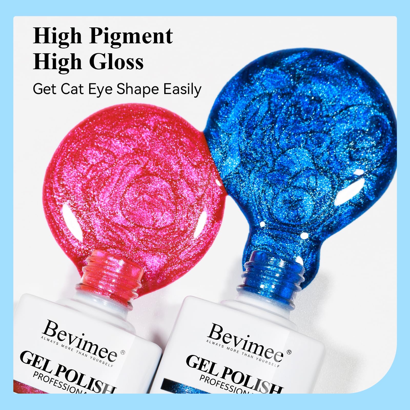 10 Colors Neon Cat Eye Gel Nail Polish Set - Magnetic 9D Effect with Sparkle Glitter (Red, Pink, Blue) - Long Lasting Soak Off UV/LED Gel Polish for Home Salon & Professional Nail Art