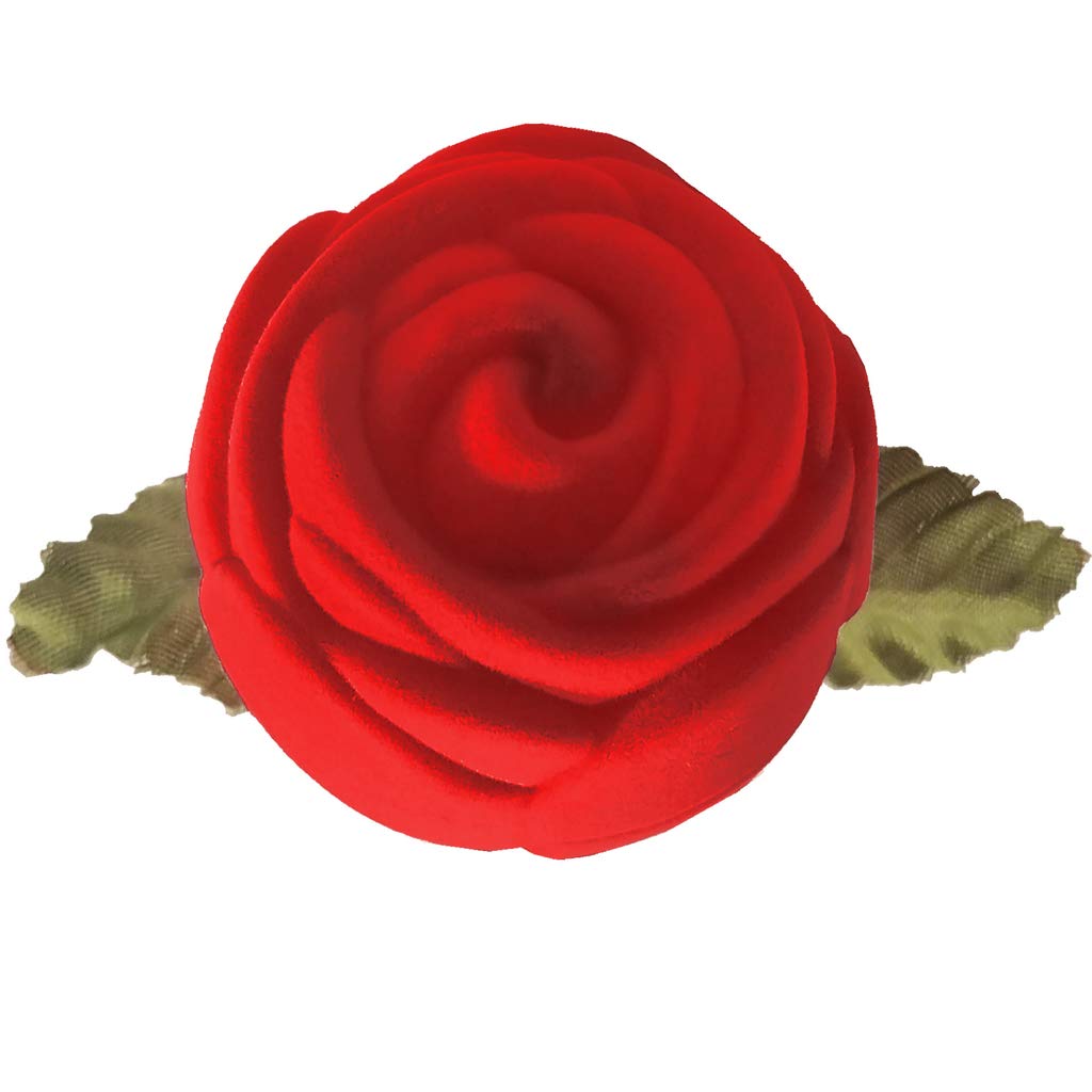 FixtureDisplays Red Velour Long Stem Rose Gift Box - Elegant Presentation Box with Ring (12 Pack) - Perfect for Valentine's Day, Anniversaries & Romantic Proposals