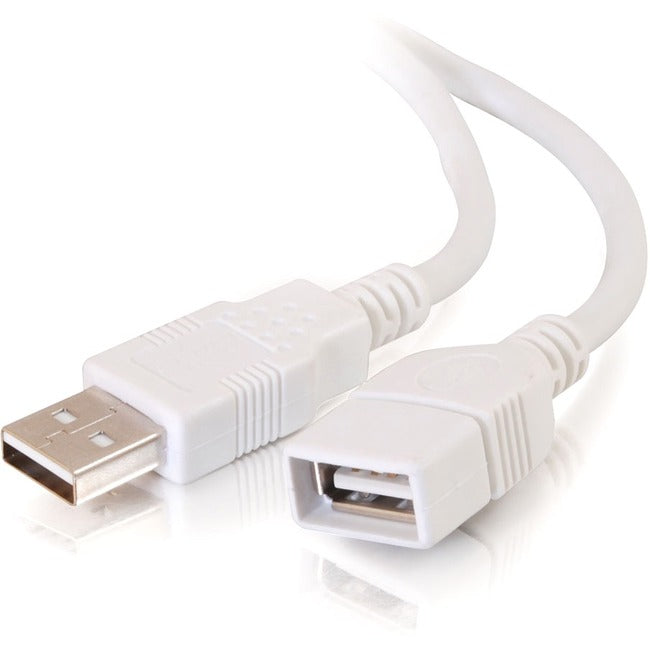 2M USB 2.0 A Male to A Female Extension Cable - 6.6ft White High-Speed Data Transfer Cord for Computer, Laptop, Printer & Home Office Setup