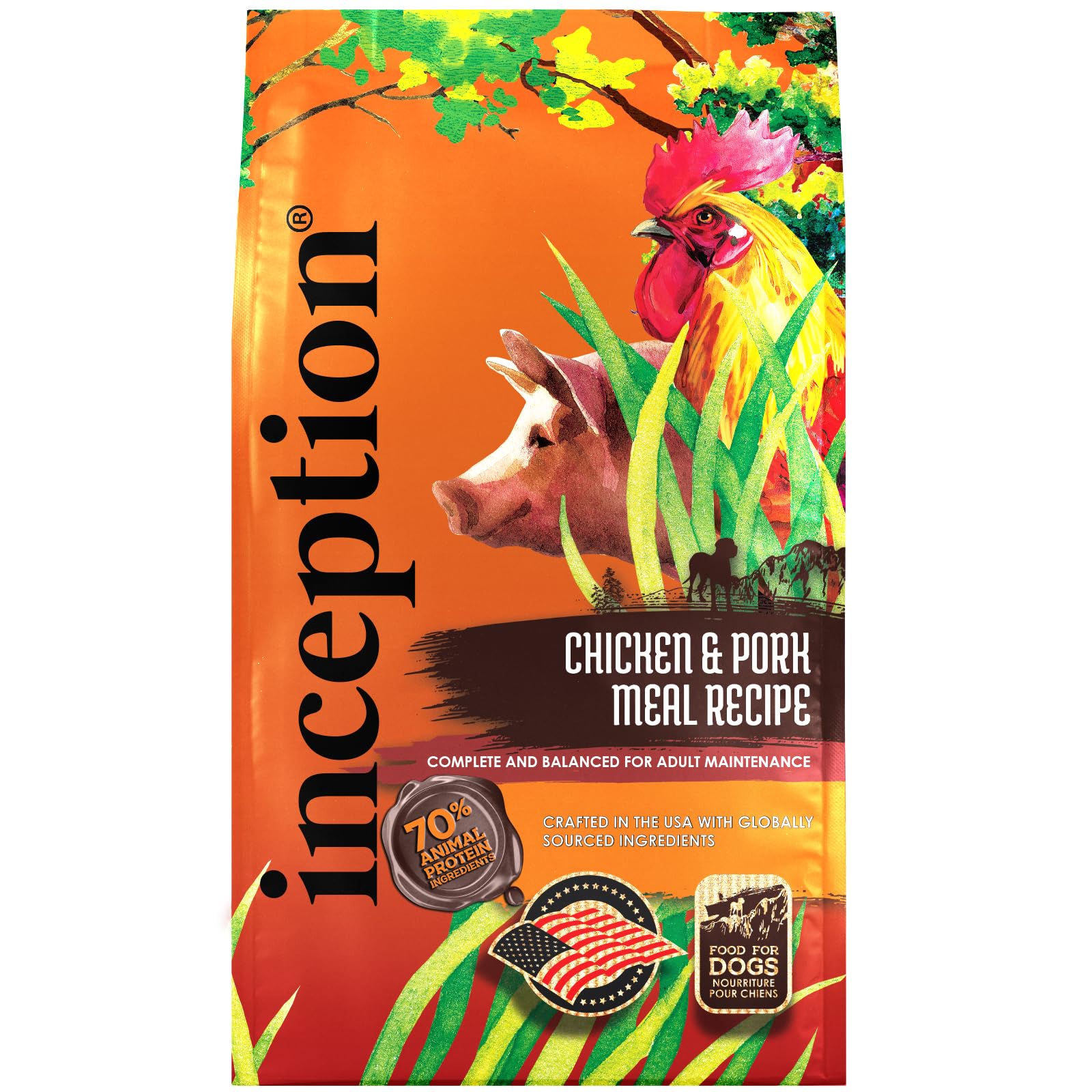 Inception® Dry Dog Food Chicken & Pork Meal Recipe – Complete & Balanced Nutrition for Dogs – Legume-Free, Meat-First Formula – 13.5 lb Bag – Ideal for Adult Dogs with Sensitive Stomachs