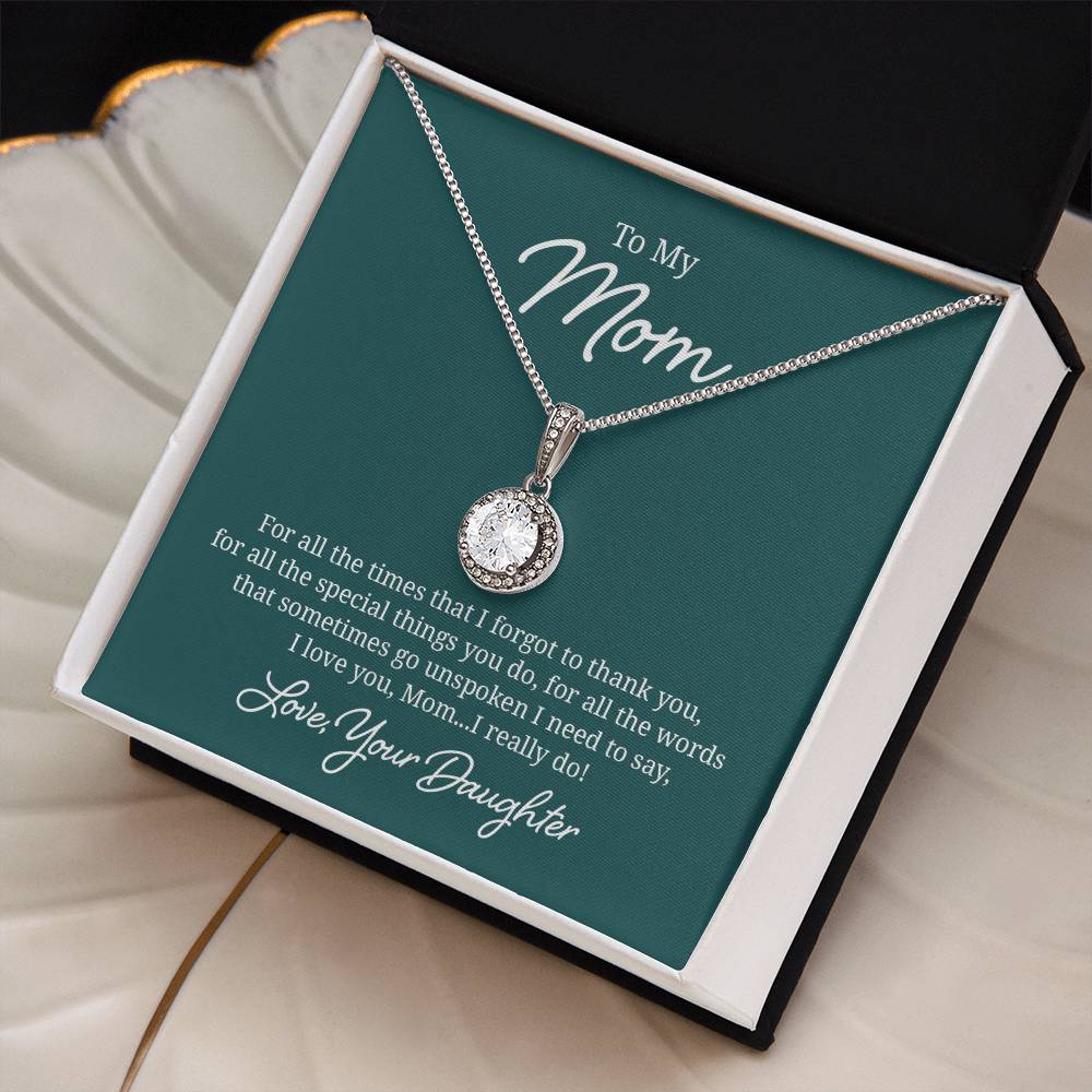 Elegant Jewelry Gift for Mom - Heart Pendant Necklace from Daughter | Perfect for Mother's Day, Birthday & Anniversary Gifts