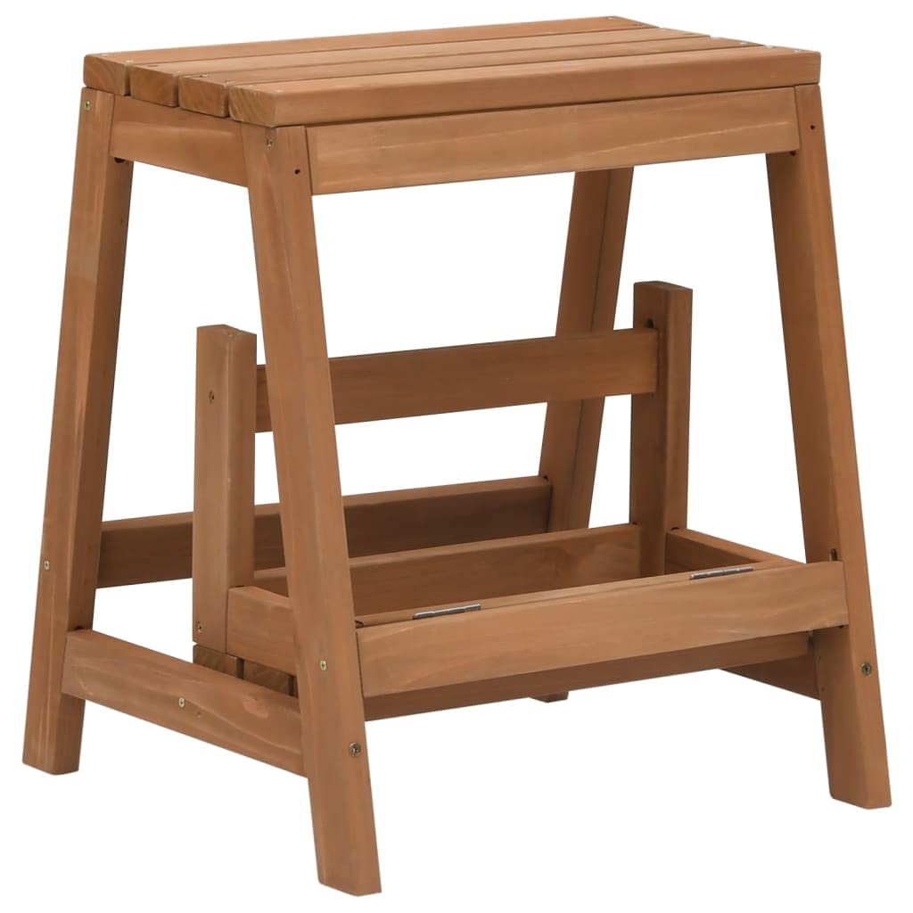 SKM Foldable Step Stool - Solid Firwood Ladder Stool for Kitchen, Bathroom & Home Use - Compact, Sturdy & Space-Saving Step Stool for Adults & Kids