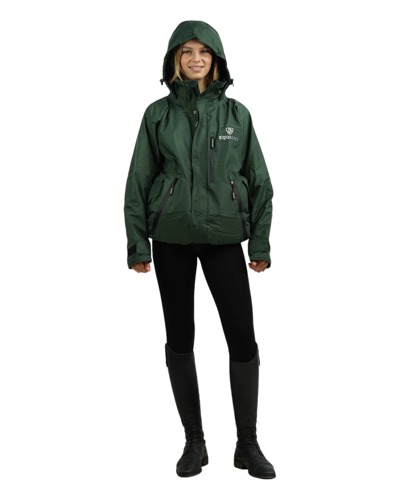 Women's Shortie Thin Fleece Jacket - Black Forest Green | Cozy & Lightweight for Outdoor Activities, Travel & Casual Wear