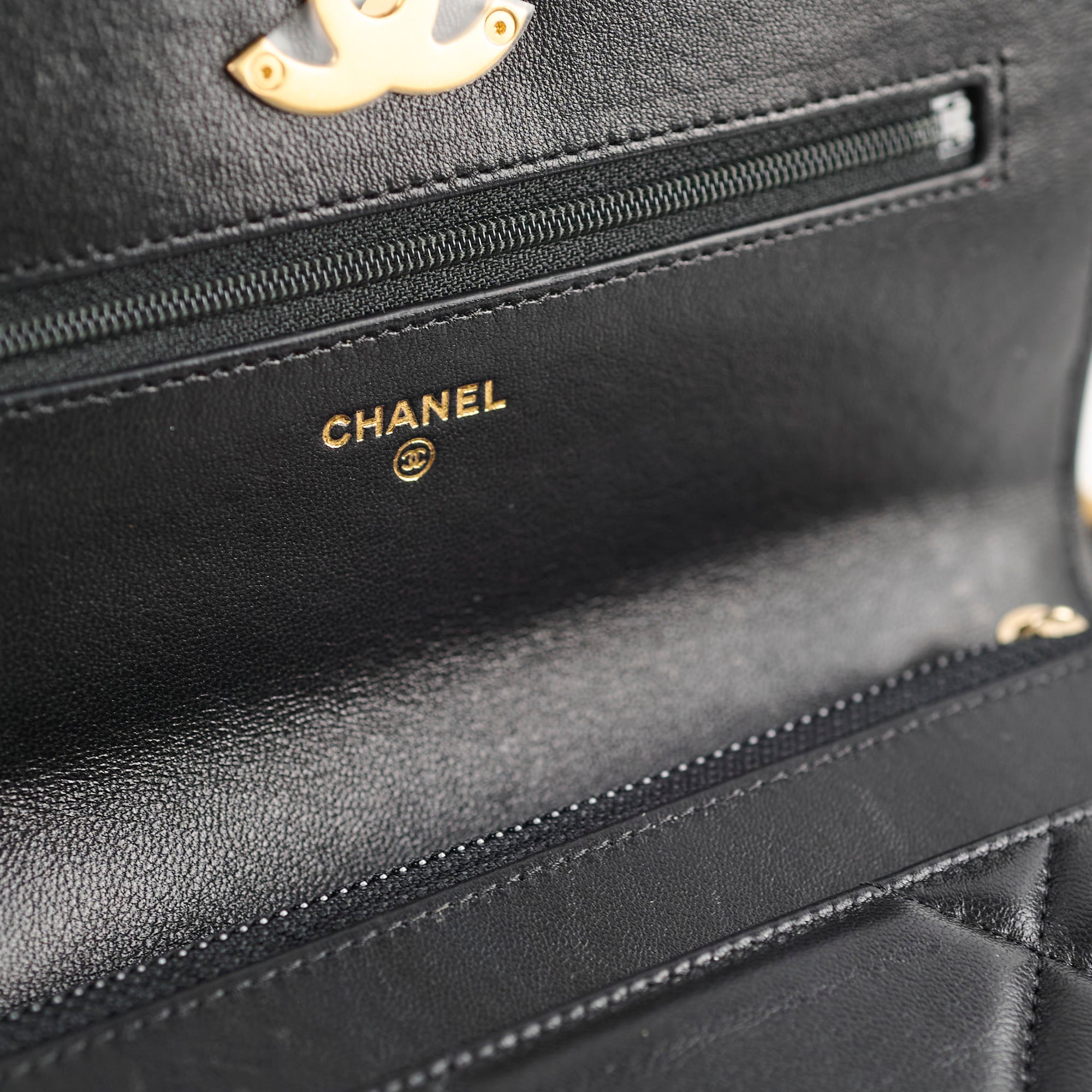 Chanel 19 Wallet On Chain WOC Lambskin Leather Black Crossbody Bag - Luxury Designer Handbag for Women, Perfect for Evening Events & Daily Use
