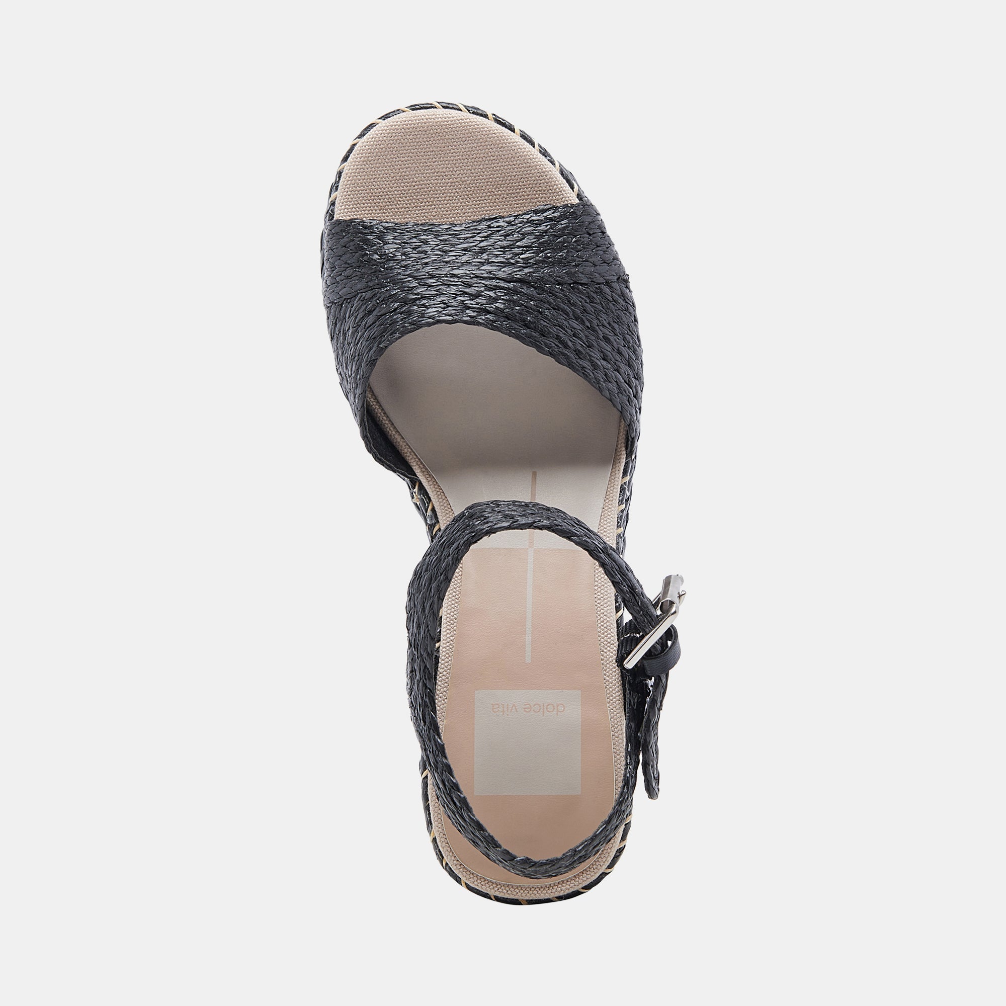 TIAGO Black Raffia Wedges for Women - Comfortable Summer Sandals with Adjustable Straps | Perfect for Beach, Vacation, and Casual Outings