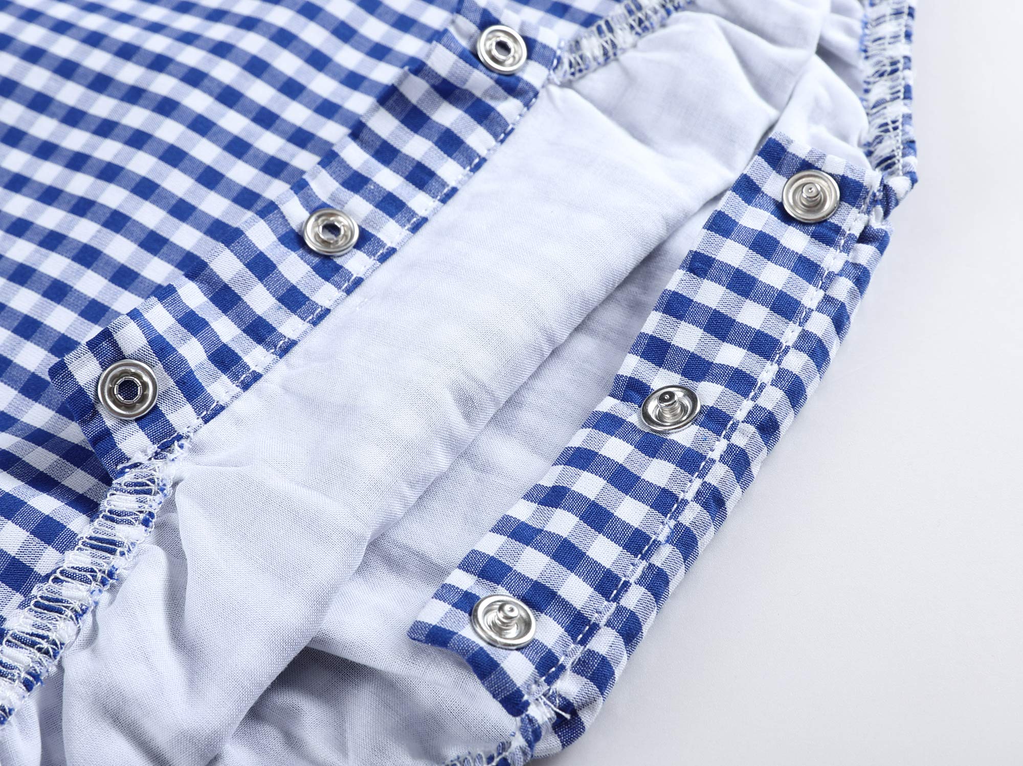 Adorable Baby & Toddler Boys Girls Seersucker Gingham Bubble Romper - Perfect for Summer Playdates, Beach Outings & Family Photos