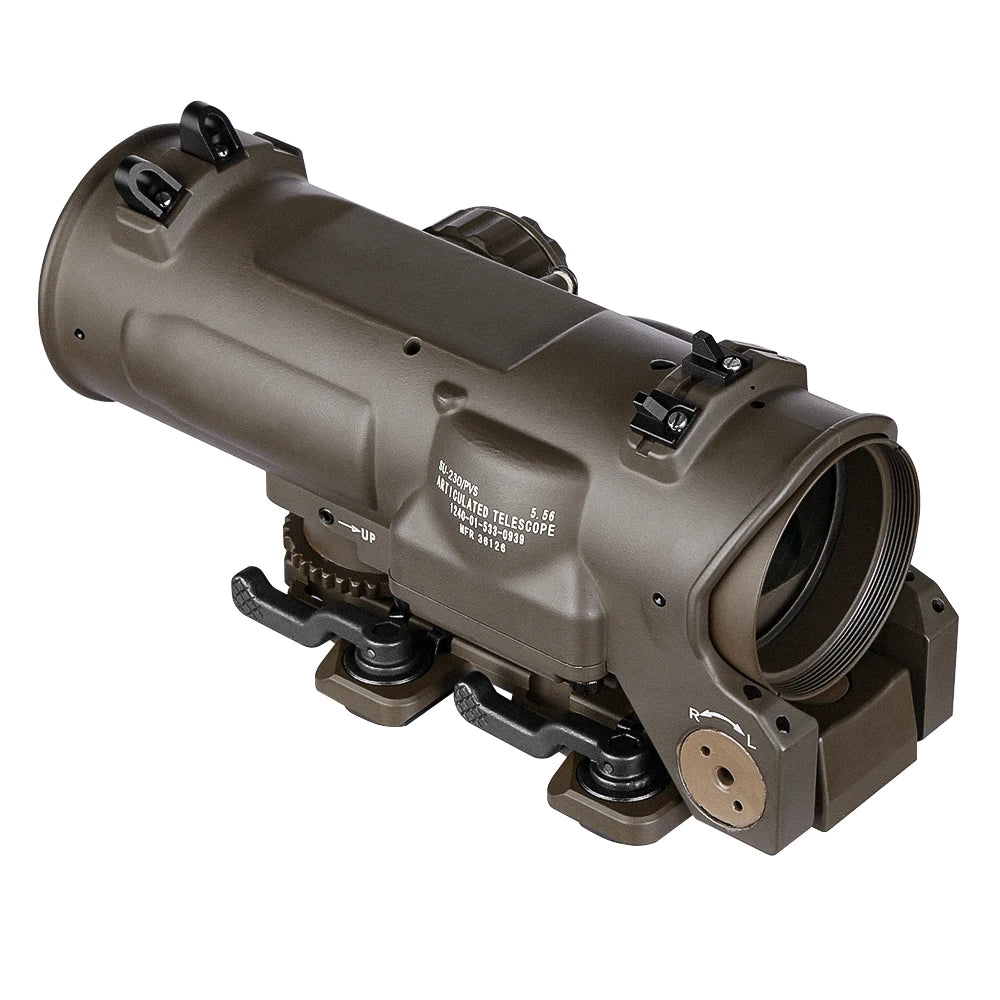 Tactical Rifle Scope 1-4x24 Red Illuminated Dual Purpose Scope with Red Dot Sight - Perfect for Hunting, Shooting & Tactical Use - Includes Rubber Covers for Protection