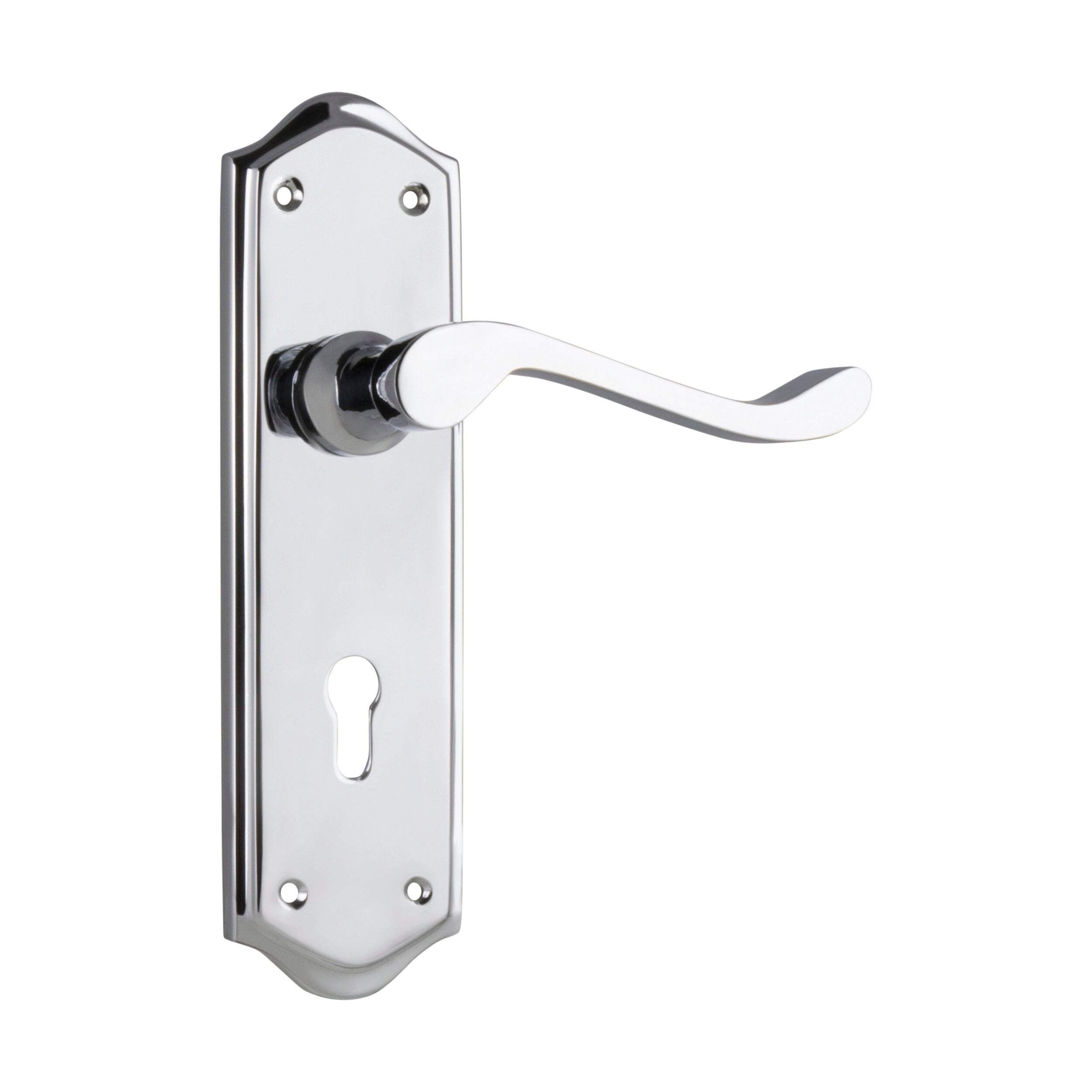 Henley Chrome Plated Door Lever Lock Pair - 180mm Height x 50mm Width x 58mm Projection - Perfect for Residential & Commercial Doors, Interior & Exterior Use