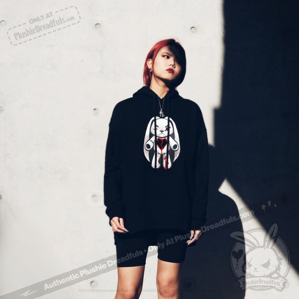 Angry Rabbit Hoodie and Wallet Set - Cute Animal-Themed Outfit & Accessories for Casual Wear, Gifts, and Street Fashion