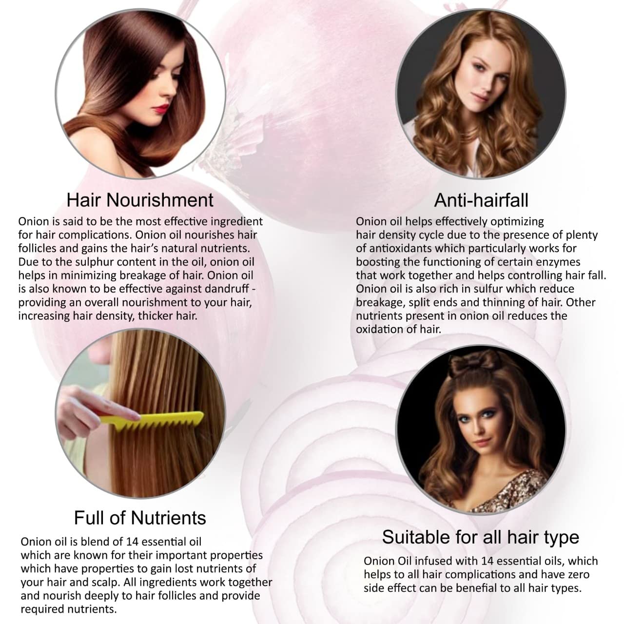 AYUREVER Red Onion Hair Oil for Hair Growth & Hair Loss Treatment - Anti-Dandruff Scalp Care with Deep Root Comb Applicator (100ml) - Promotes Thicker, Stronger Hair for Men & Women | Daily Hair Care & Styling Essential
