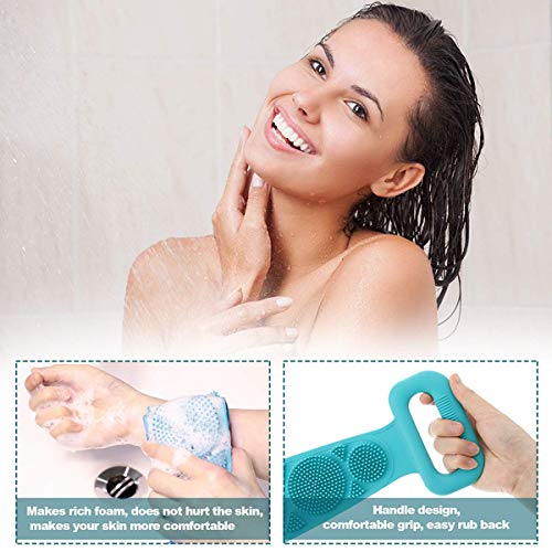 K Kudos Silicone Body Scrubber - Dual-Side Exfoliating Brush for Deep Skin Cleaning & Massage - Perfect for Shower & Spa (2Pcs)