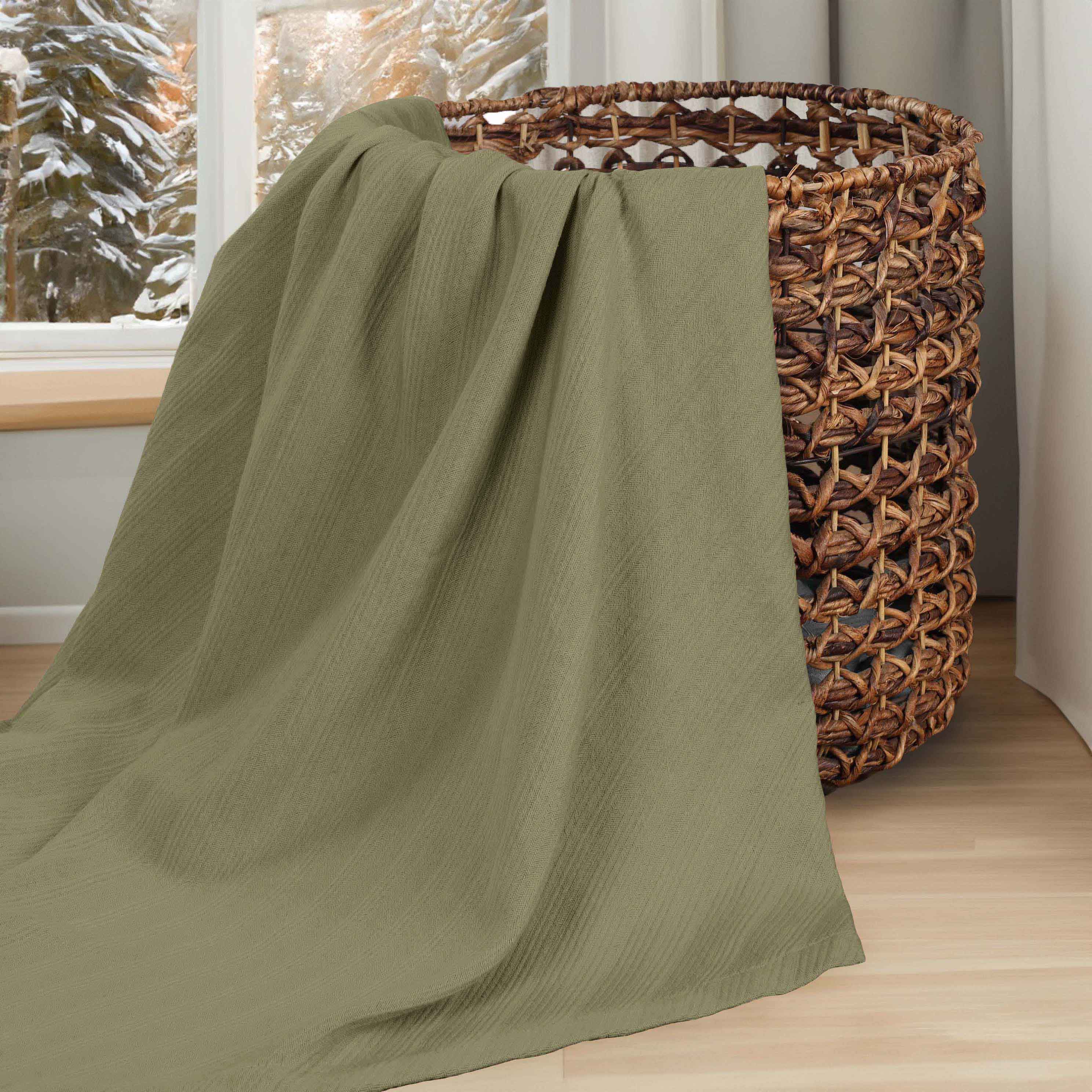 Premium Milan Cotton Textured Striped Lightweight Woven Blanket - Soft & Breathable Throw for Sofa, Bed, Picnic & Outdoor Use