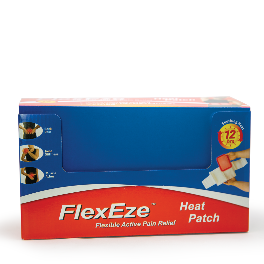 Flexeze Heat Patches for Back Pain Relief - Reusable & Self-Adhesive Muscle Pain Relief Pads - Perfect for Athletes, Office Workers & Arthritis Sufferers