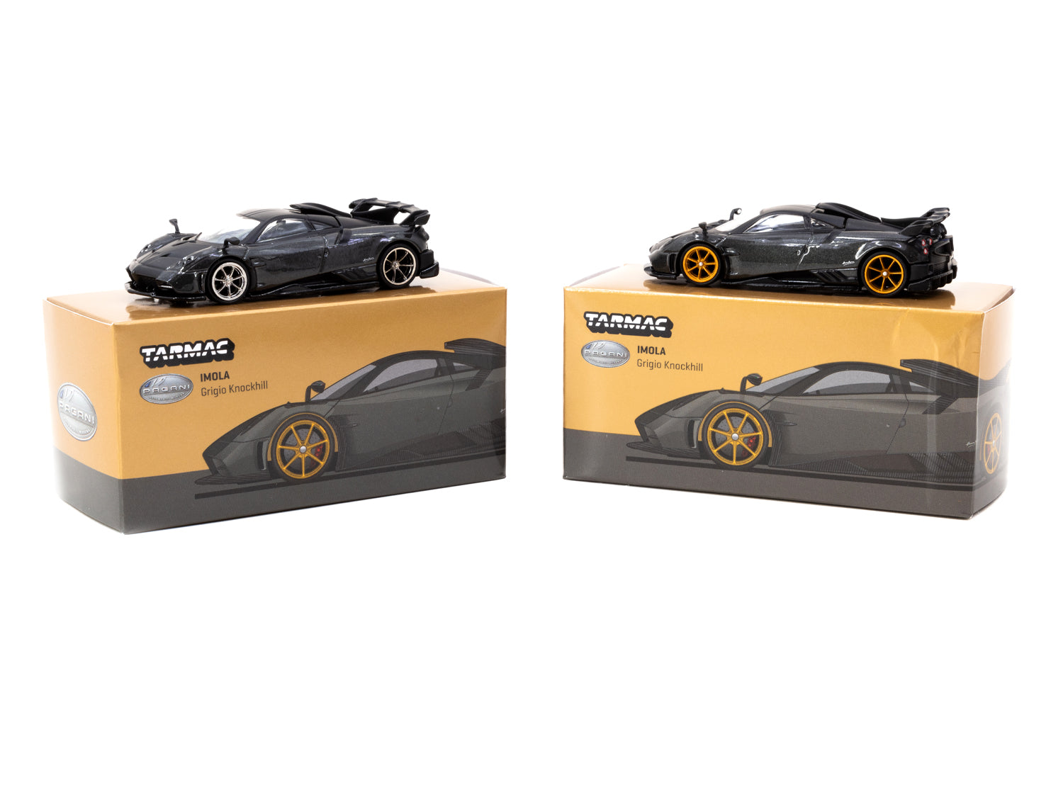 Tarmac Works 1/64 Pagani Imola Grigio Knockhill Diecast Model Car - Collectible Miniature for Display & Racing Scenes