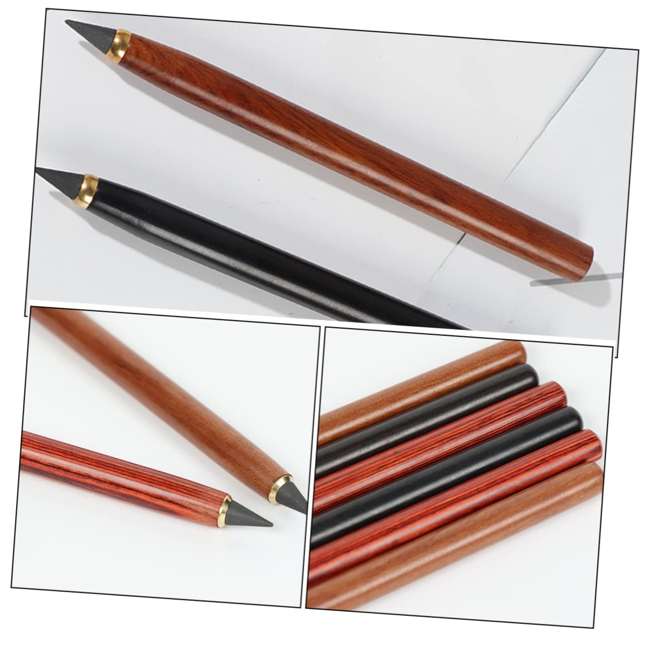 BCOATH 6-Pack Eternal Everlasting Inkless Pencils - Reusable Metal Sketch Drawing Pencils for Artists, Engraved Fun Gift - Perfect for Sketching, Doodling, and Creative Writing