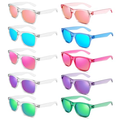 5 Colored Clear + 5 Clear Frame Mirrored Lens