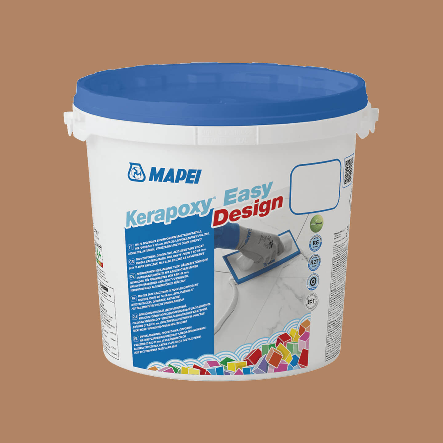 Mapei Kerapoxy Easy Design Epoxy Grout 3kg (6.6 lbs) - Brown 142 - Waterproof, Stain-Resistant for Tile Floors, Showers, and Countertops